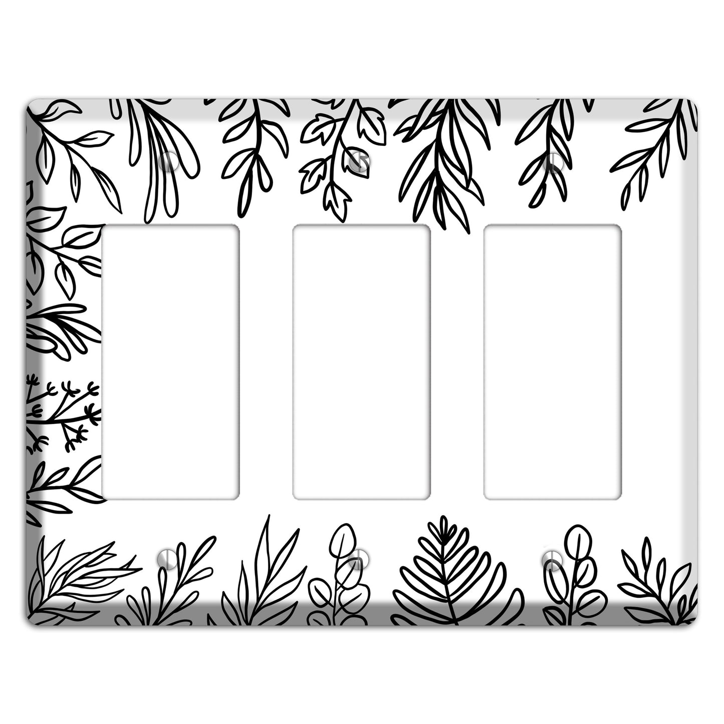 Hand-Drawn Floral 39 3 Rocker Wallplate