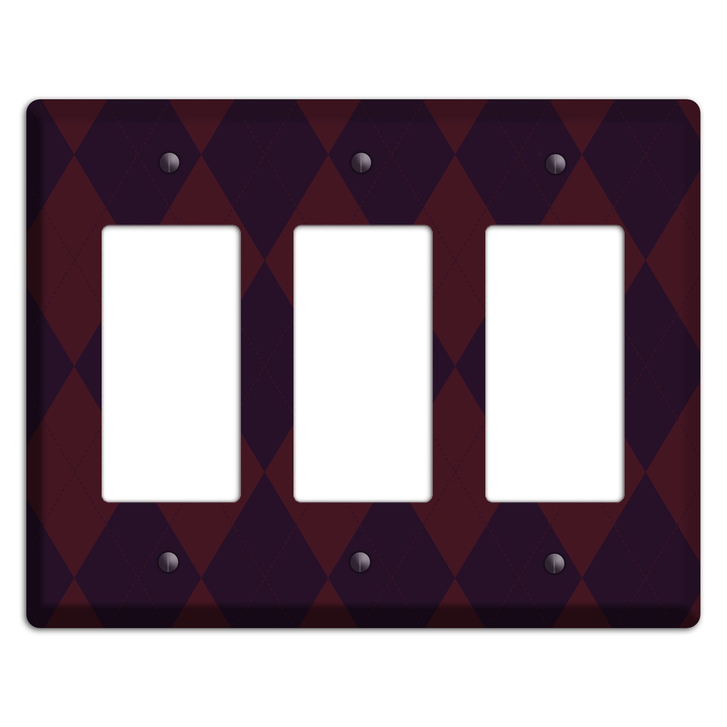 Burgundy Argyle 3 Rocker Wallplate