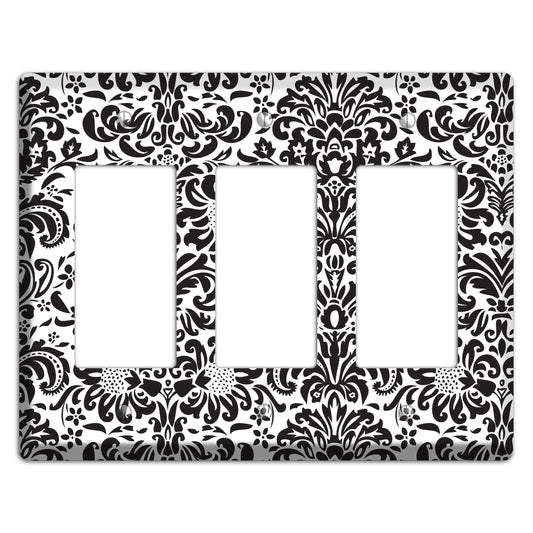 White with Black Toile 3 Rocker Wallplate