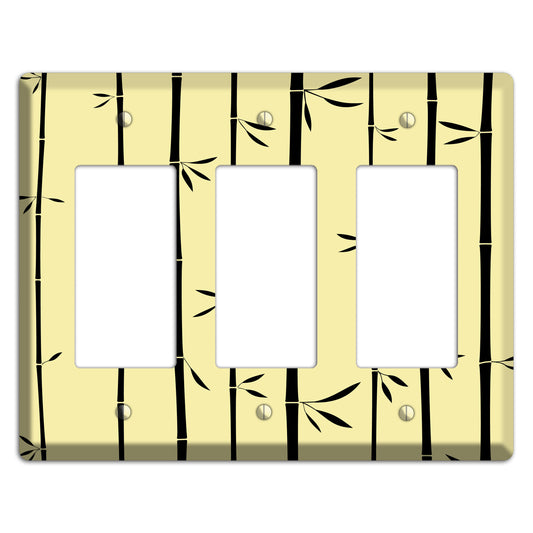 Yellow and Black Bamboo 3 Rocker Wallplate