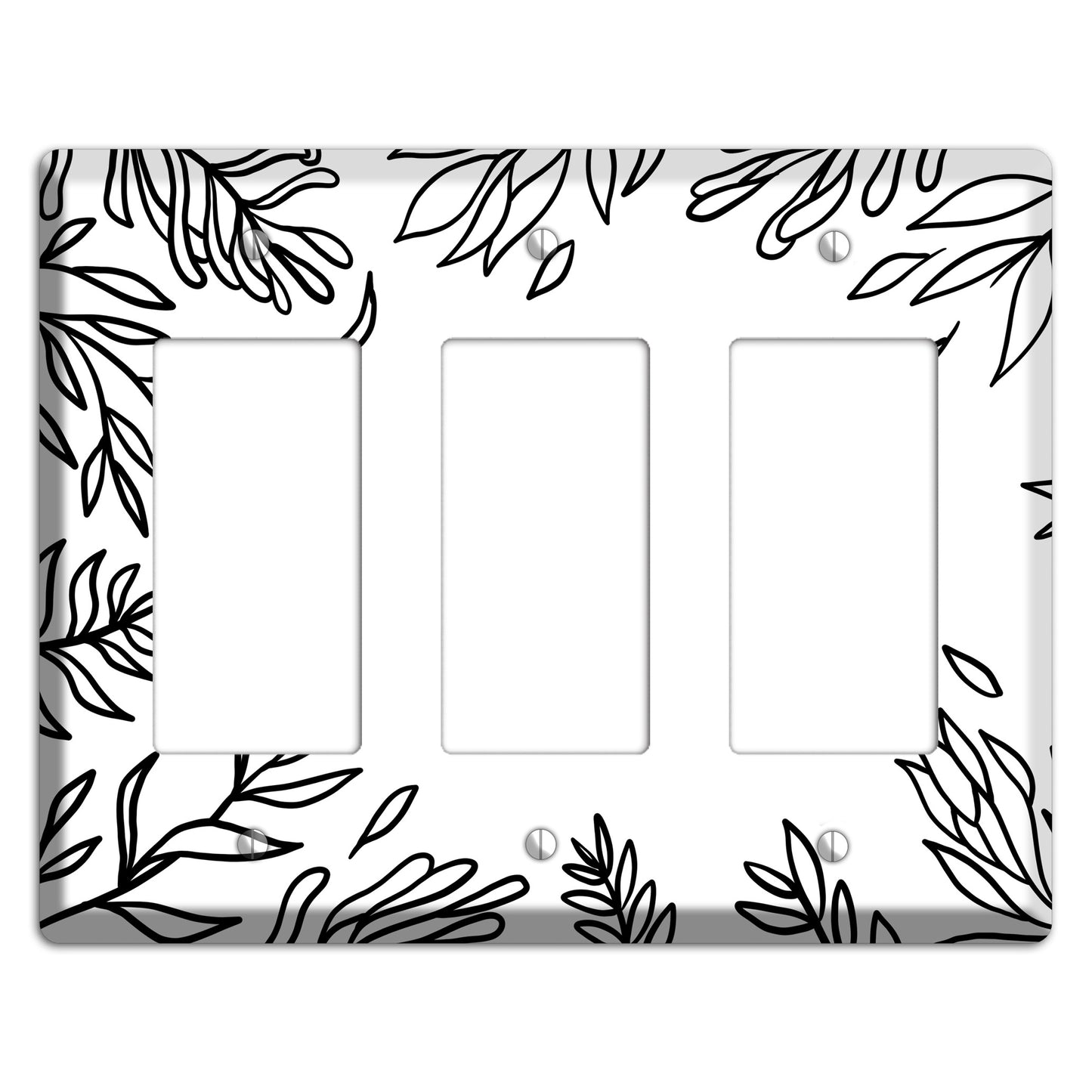 Hand-Drawn Leaves 8 3 Rocker Wallplate