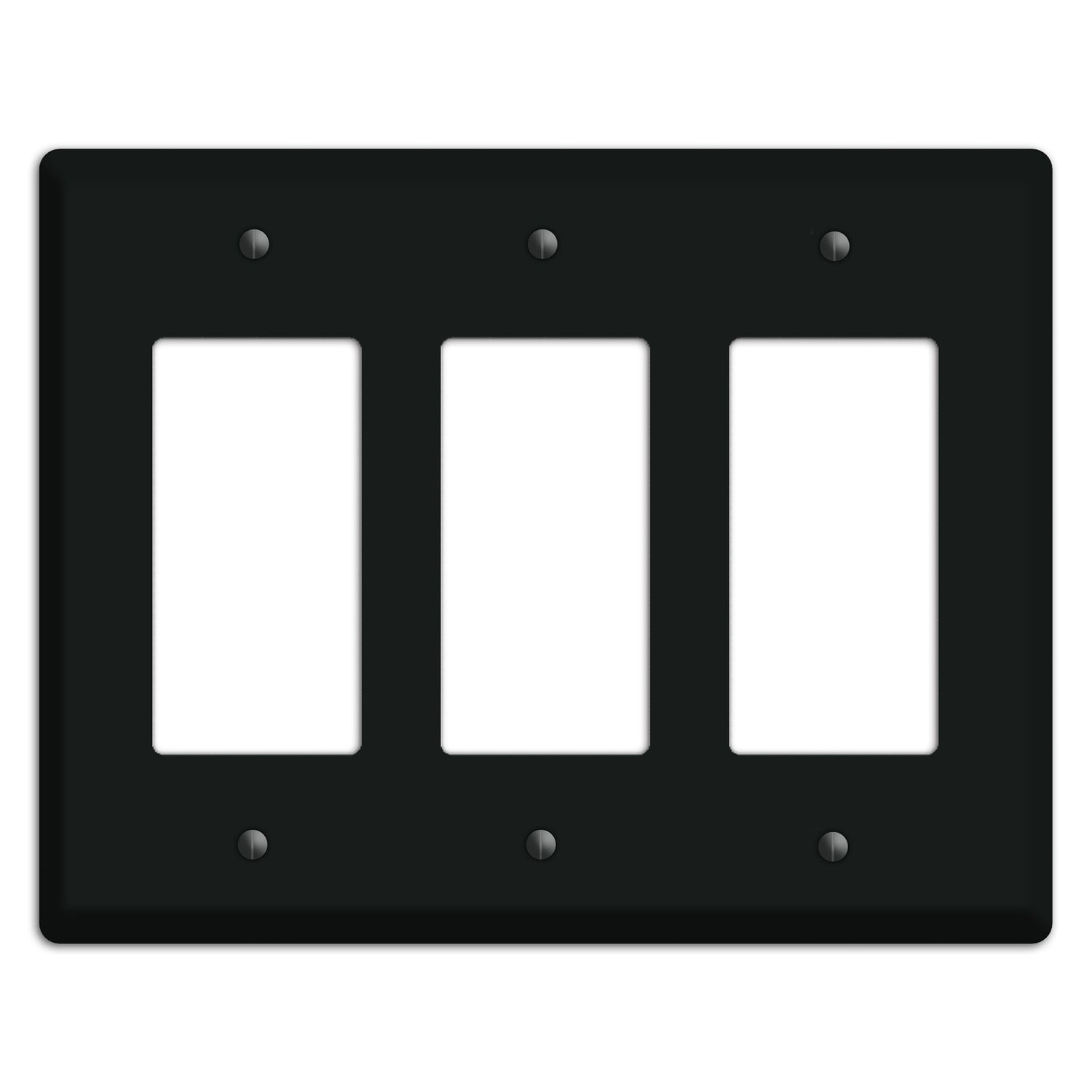 Matte Black Metal 3 Rocker Wallplate