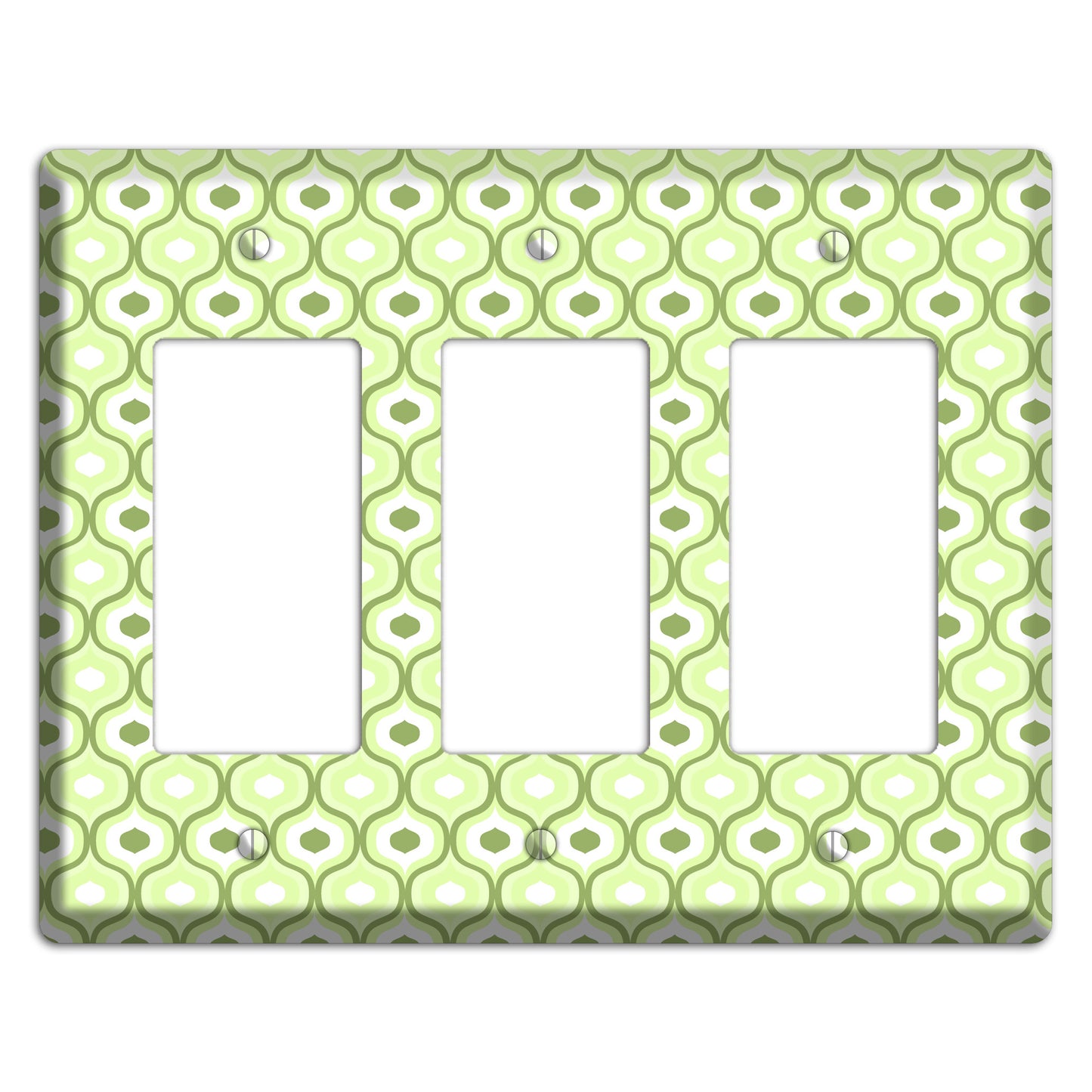 Multi Green Double Scallop 3 Rocker Wallplate