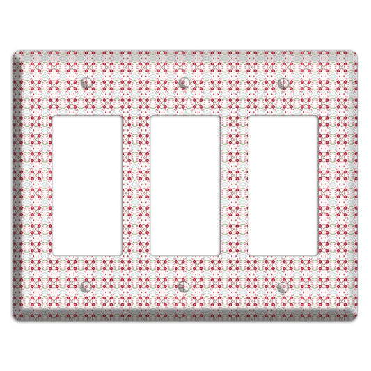 White with Red Ball and Stick Tapestry 3 Rocker Wallplate