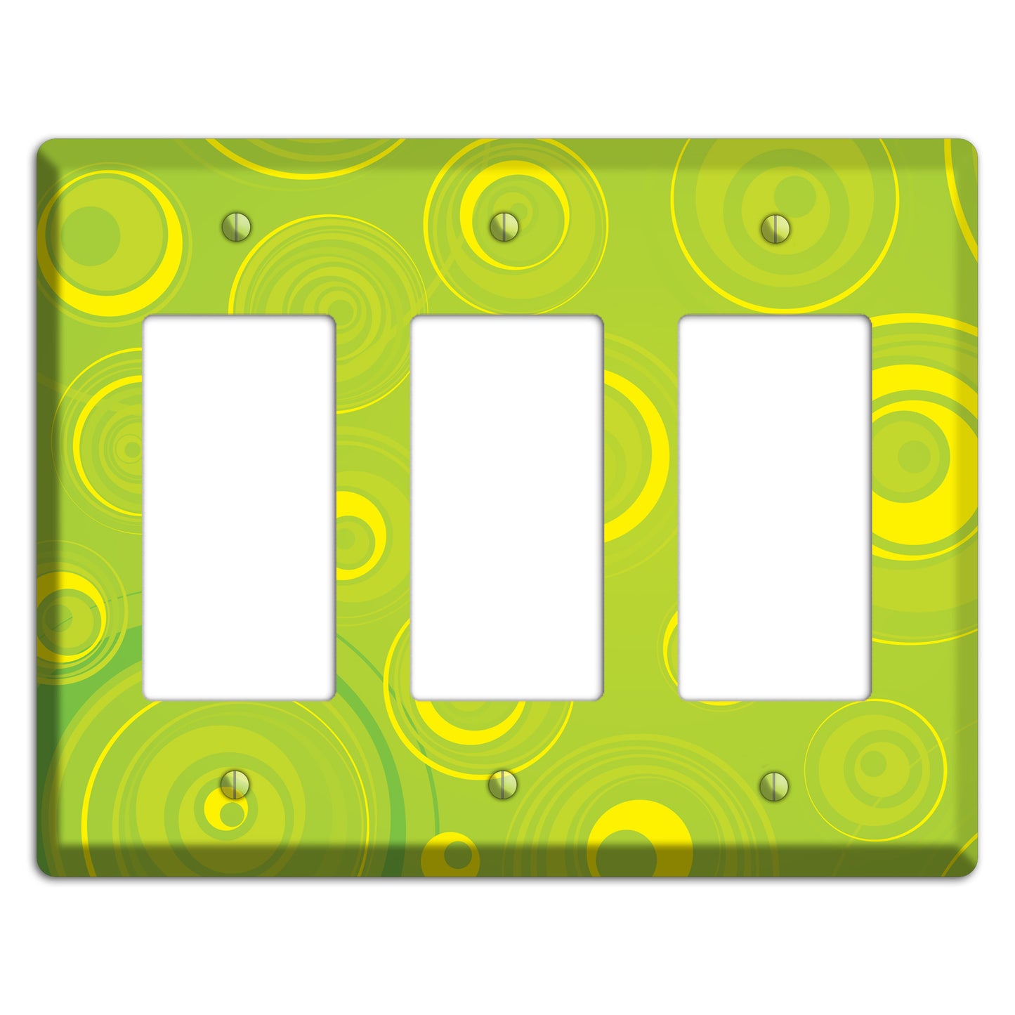 Green-yellow Circles 3 Rocker Wallplate