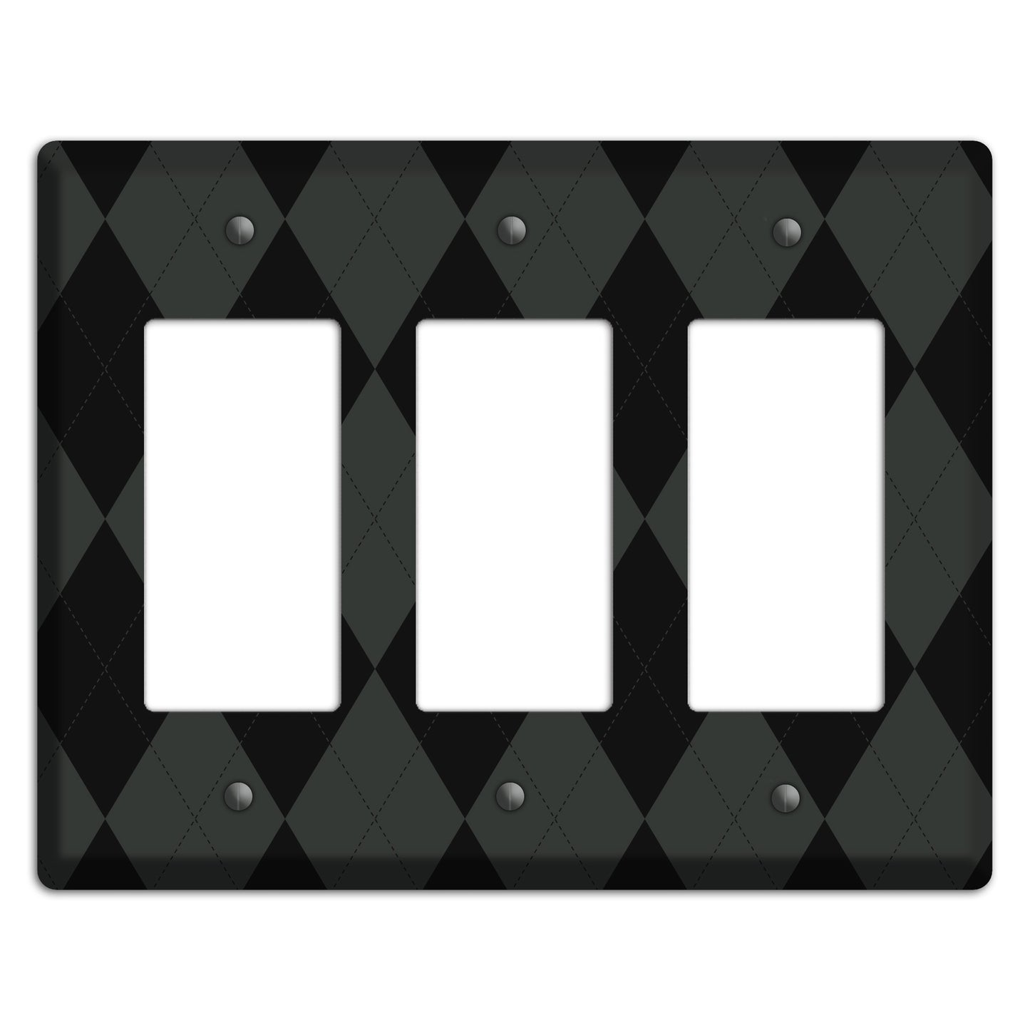 Gray and Black Argyle 3 Rocker Wallplate