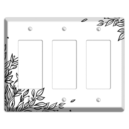 Hand-Drawn Floral 17 3 Rocker Wallplate