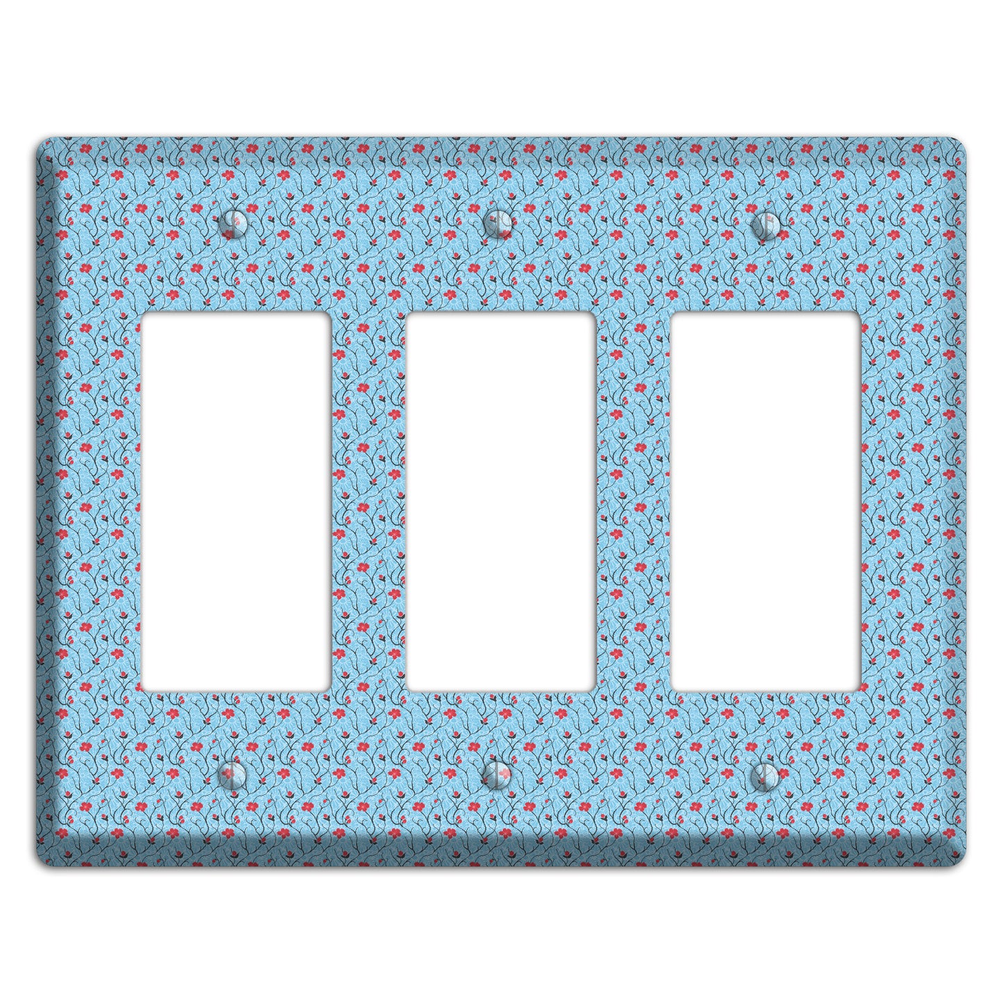 Light Blue Calico 3 Rocker Wallplate