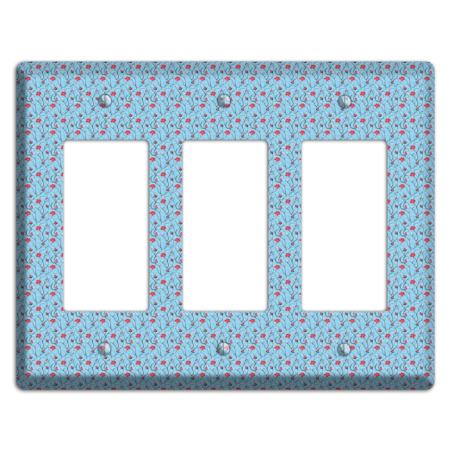 Light Blue Calico 3 Rocker Wallplate