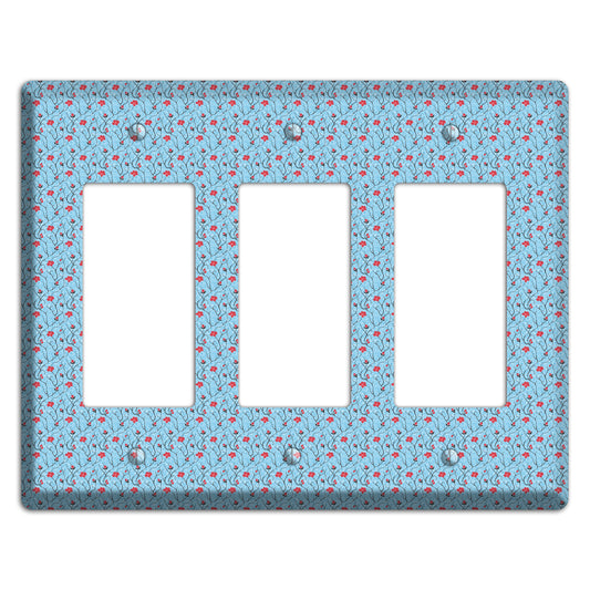 Light Blue Calico 3 Rocker Wallplate