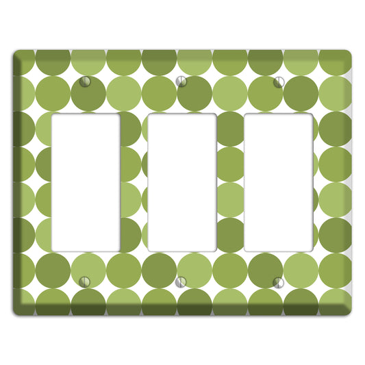 Multi Olive Tiled Dots 3 Rocker Wallplate