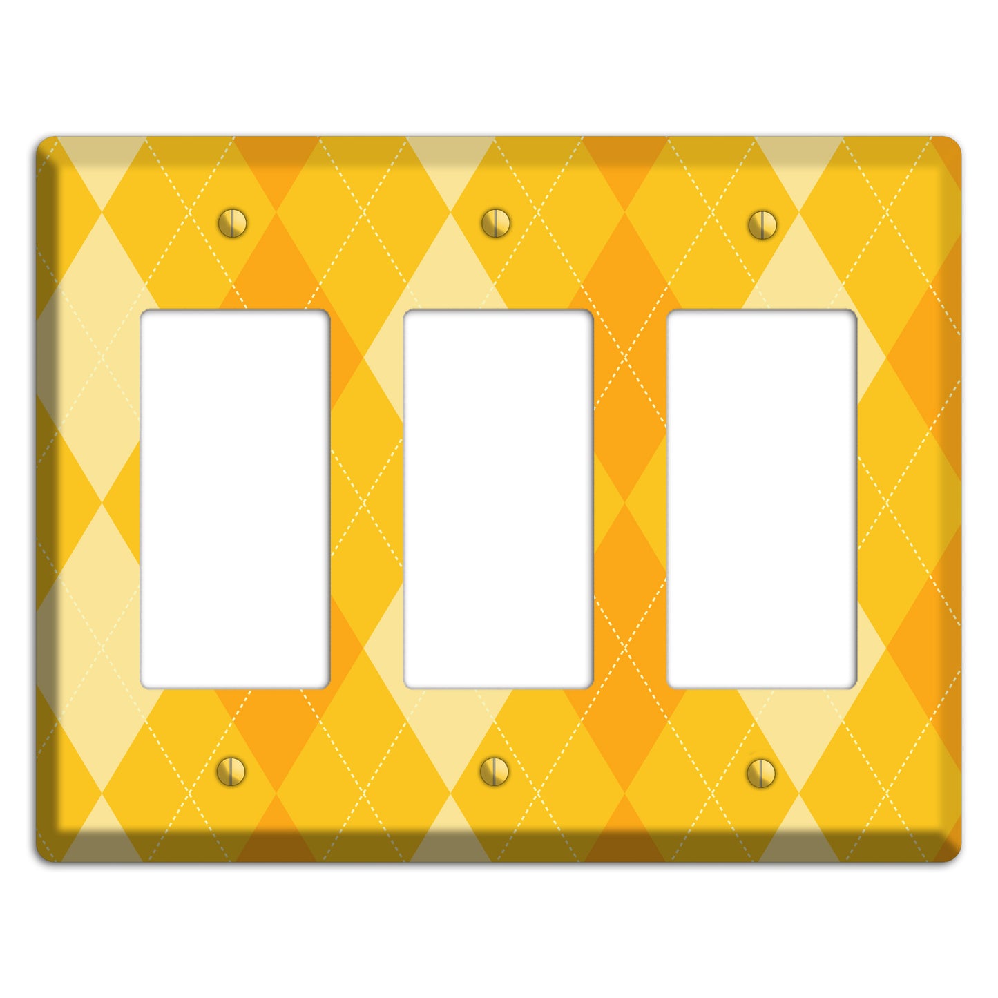 Yellow Argyle 3 Rocker Wallplate