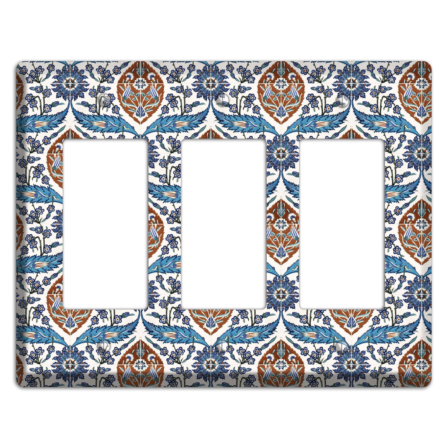 Ornate Feather Tile 3 Rocker Wallplate