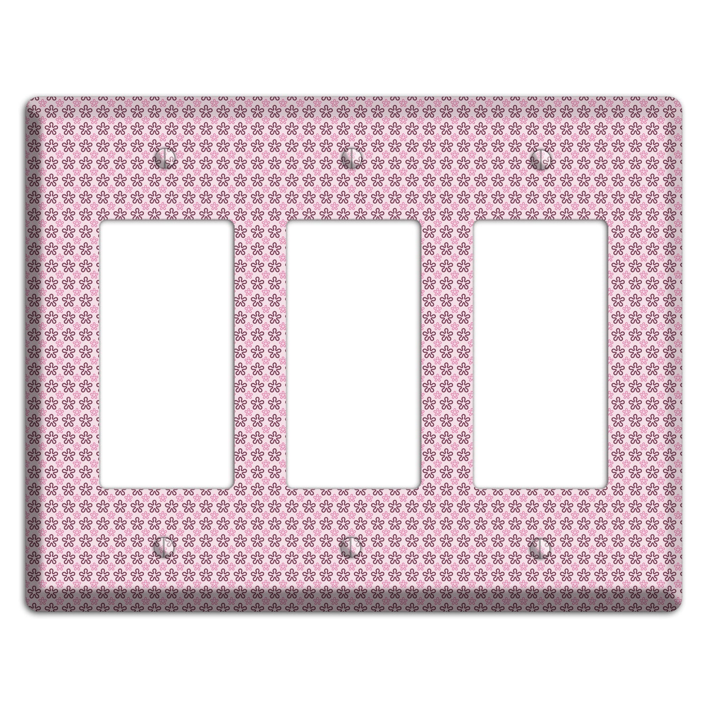 Pink Tiny Floral 3 Rocker Wallplate