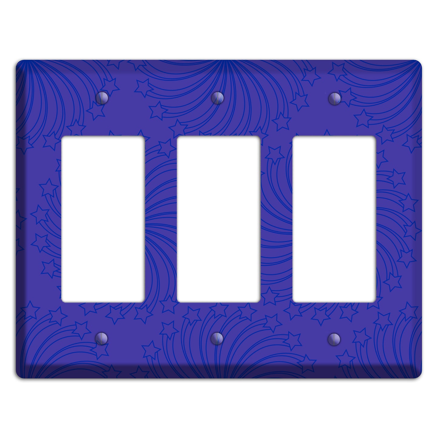 Multi Purple Star Swirl 3 Rocker Wallplate