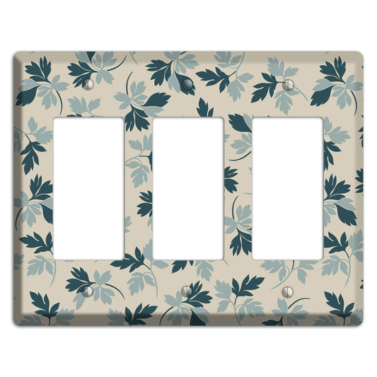 Blue Leaves 3 Rocker Wallplate