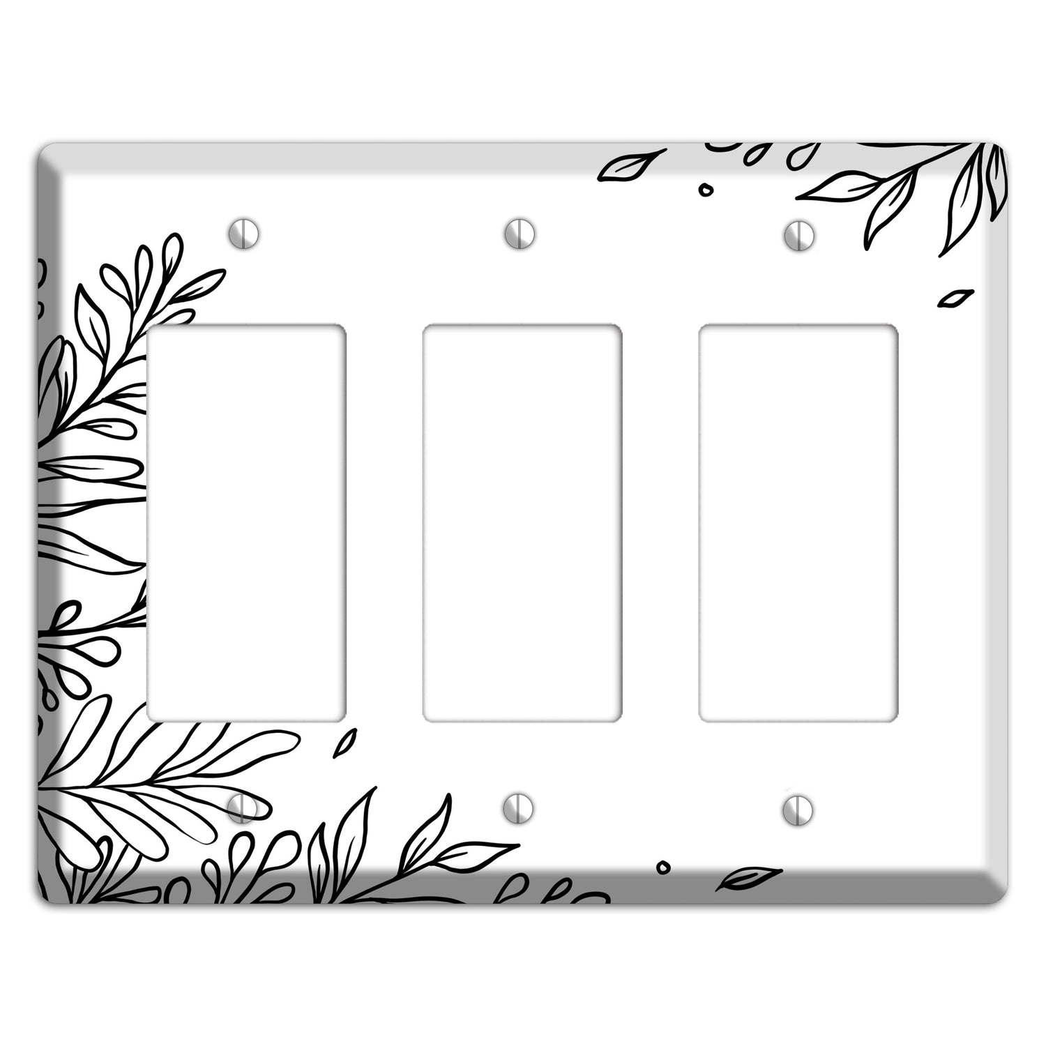 Hand-Drawn Floral 8 3 Rocker Wallplate