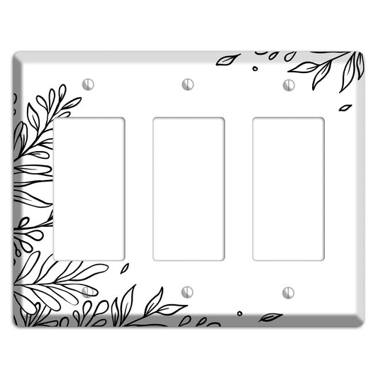 Hand-Drawn Floral 8 3 Rocker Wallplate