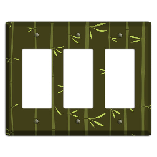 Dark Green Bamboo 3 Rocker Wallplate