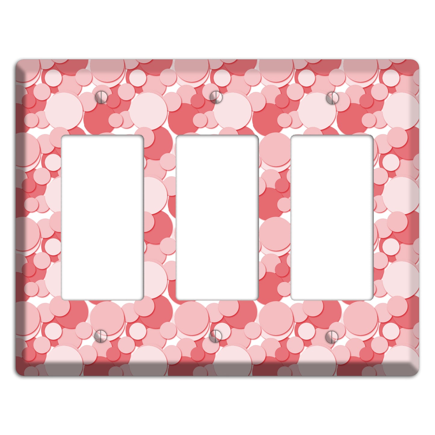 Multi Pink Bubble Dots 3 Rocker Wallplate