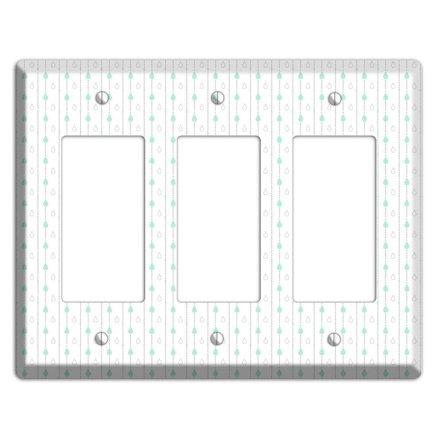 White and Blue Drops 2 3 Rocker Wallplate