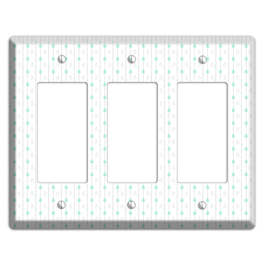 White and Blue Drops 2 3 Rocker Wallplate