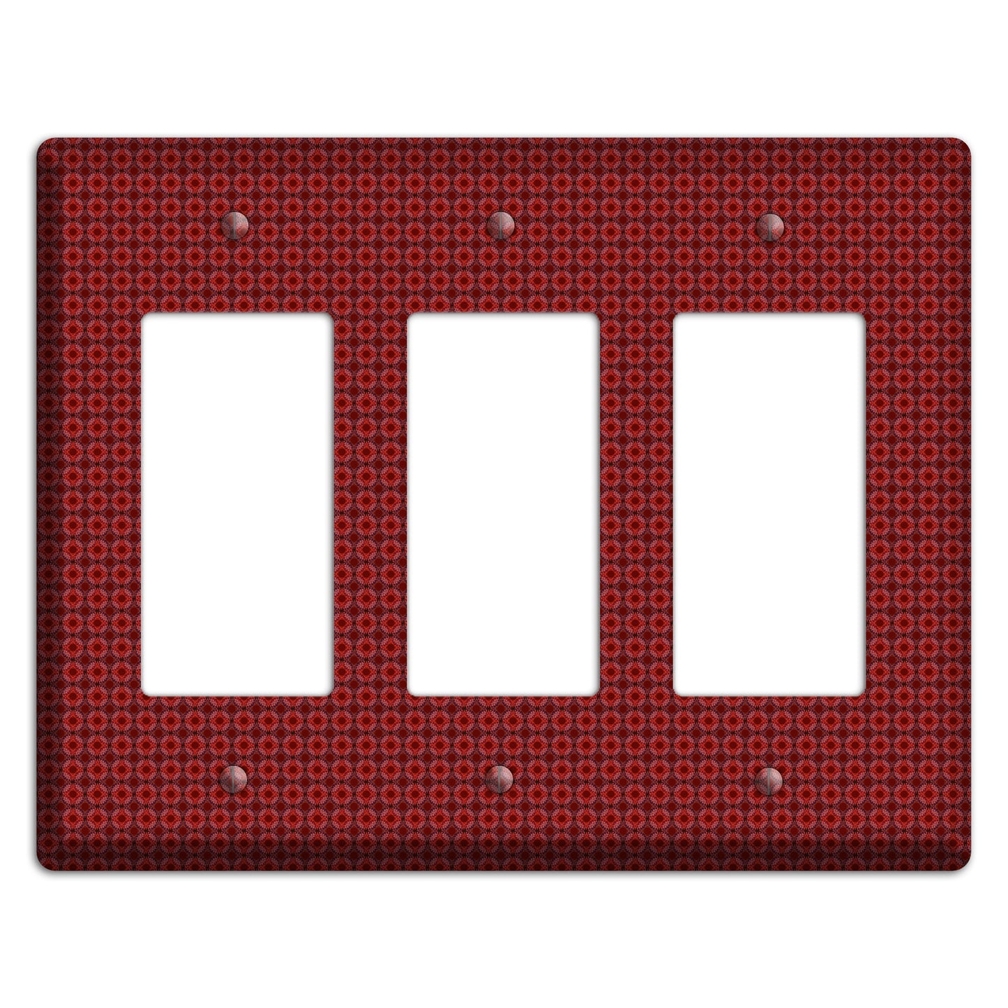 Multi Red Tiled Foulard 3 Rocker Wallplate