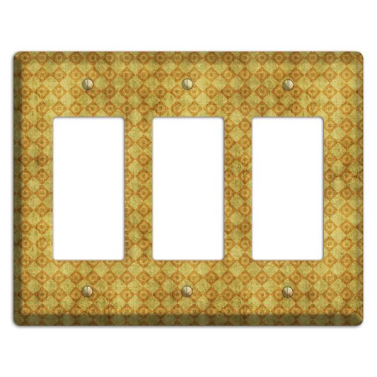 Mustard Diamond Circles 3 Rocker Wallplate