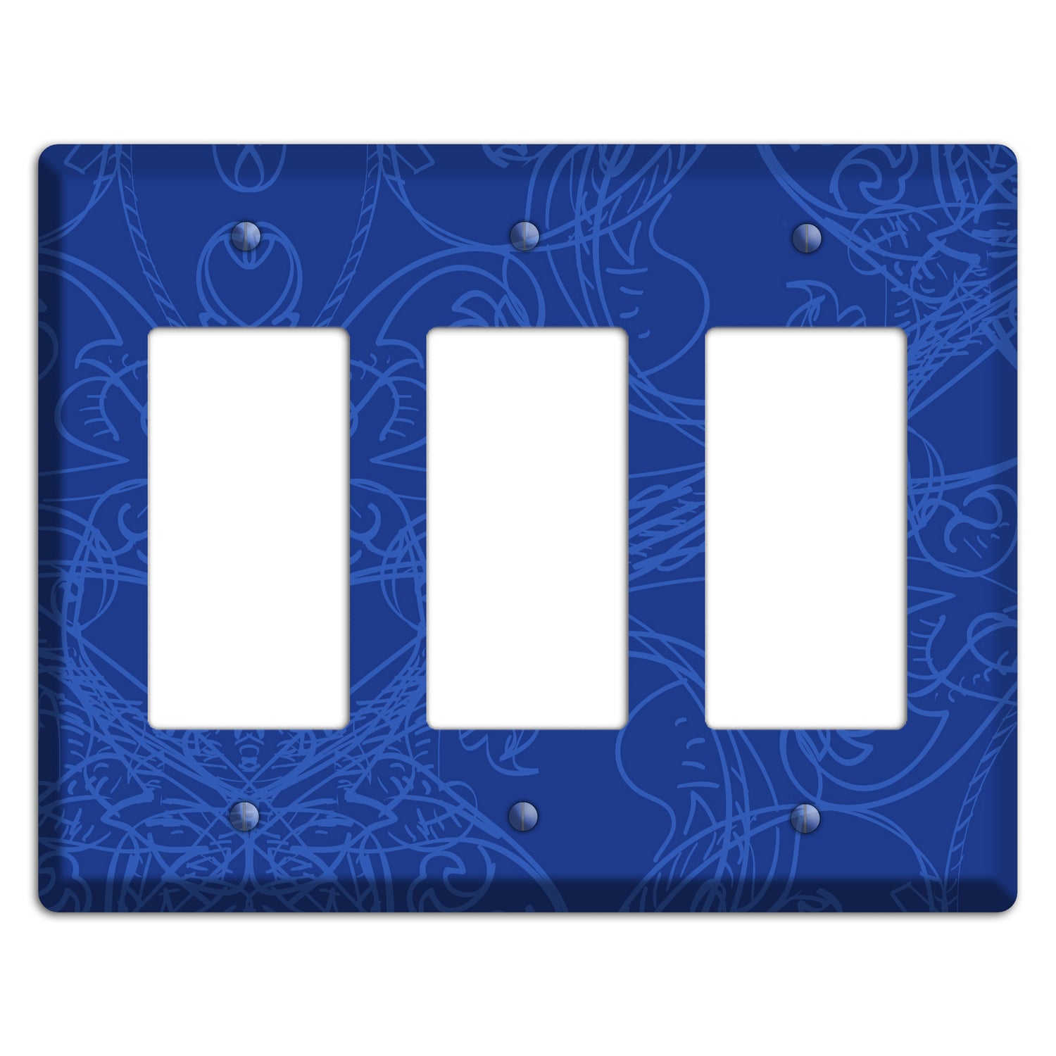 Blue Deco Sketch 3 Rocker Wallplate