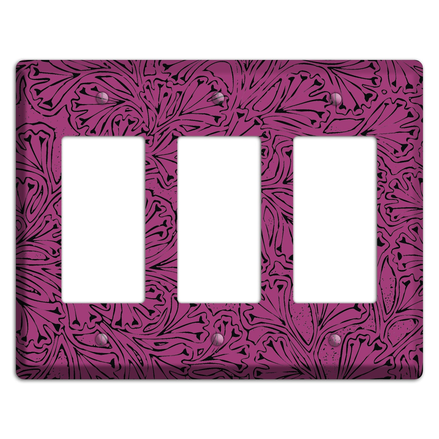 Deco Plum Interlocking Floral 3 Rocker Wallplate