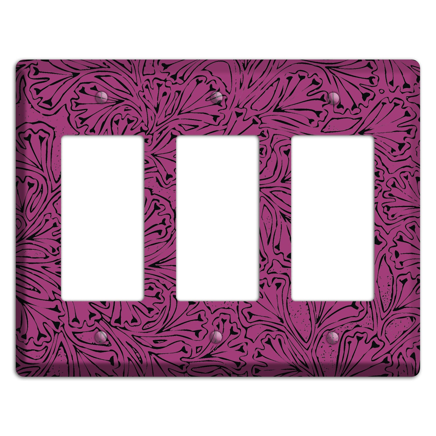 Deco Plum Interlocking Floral 3 Rocker Wallplate