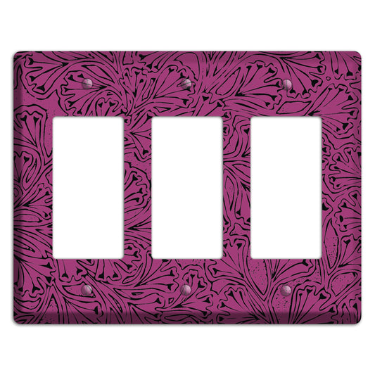 Deco Plum Interlocking Floral 3 Rocker Wallplate