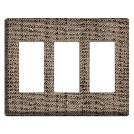 Coffee Burlap 3 Rocker Wallplate