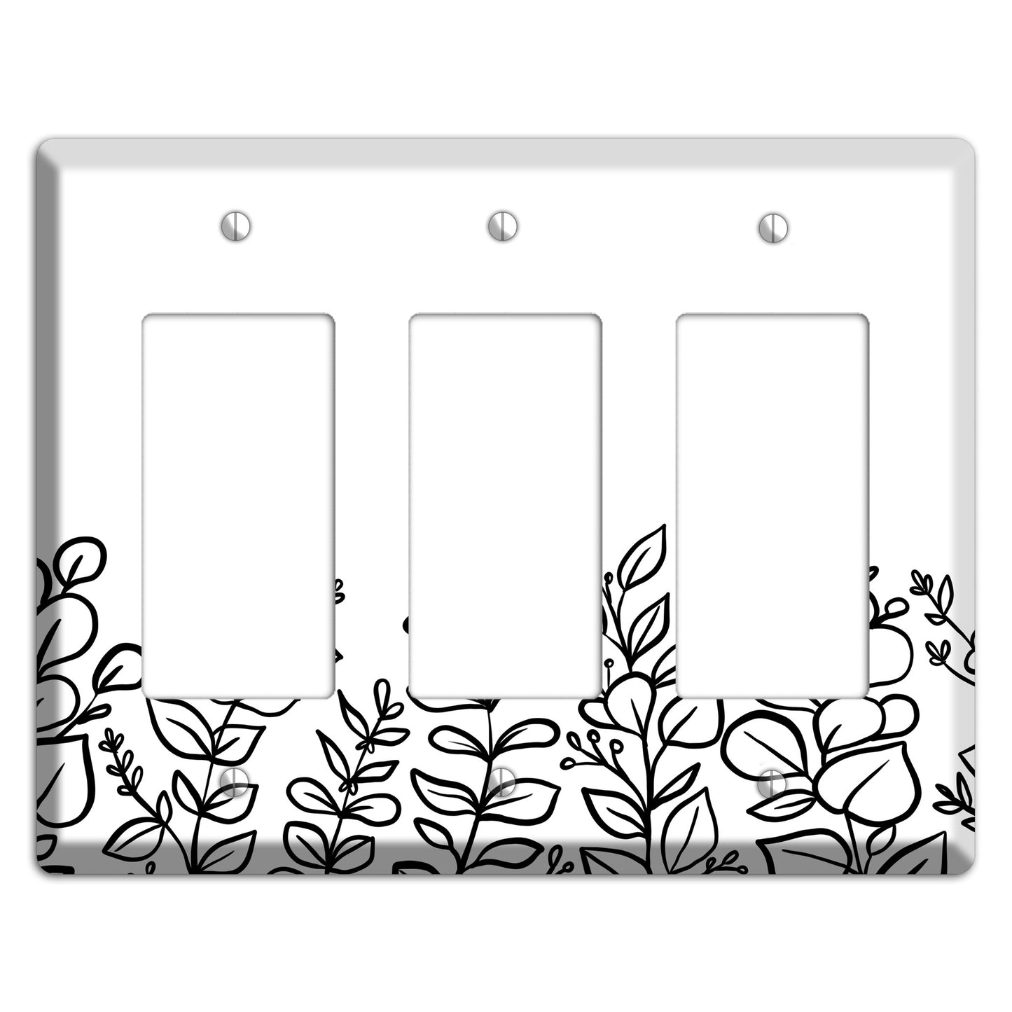 Hand-Drawn Floral 13 3 Rocker Wallplate