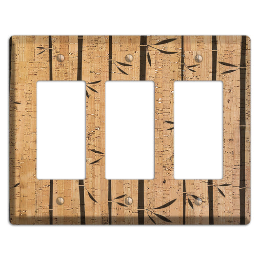 Bamboo Cork 3 Rocker Wallplate