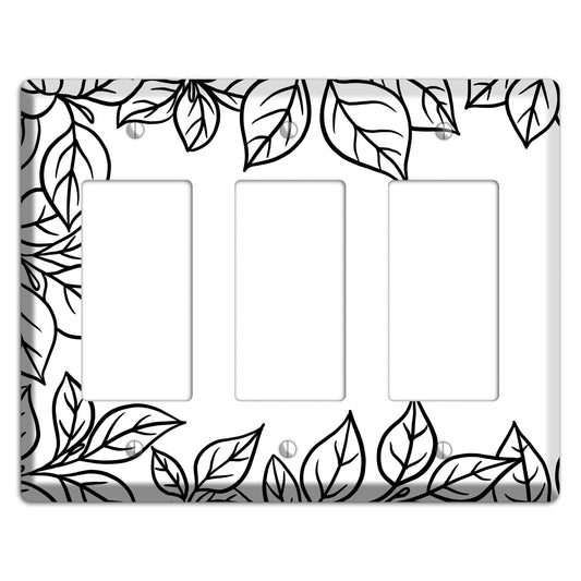 Hand-Drawn Leaves 7 3 Rocker Wallplate