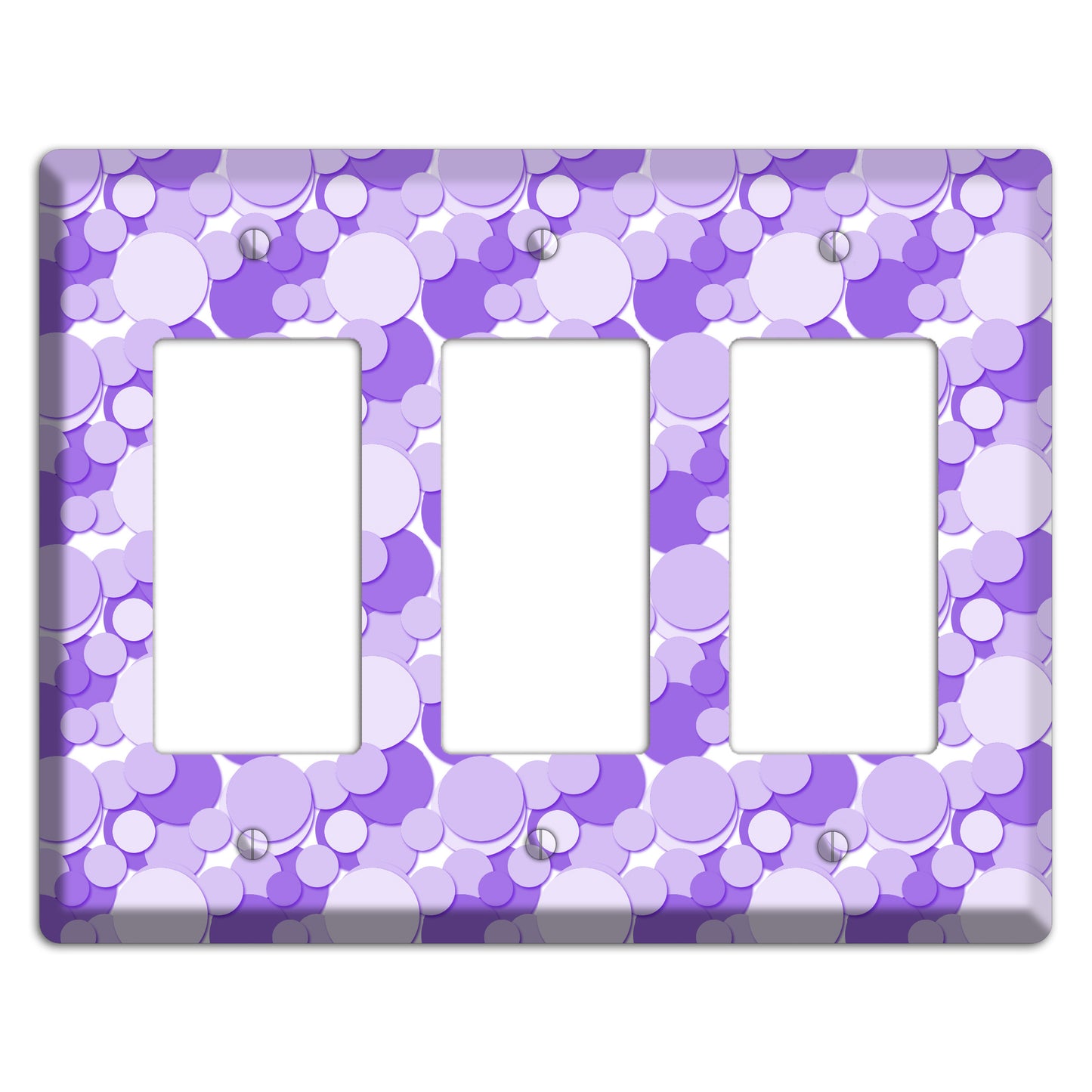 Multi Purple Bubble Dots 3 Rocker Wallplate