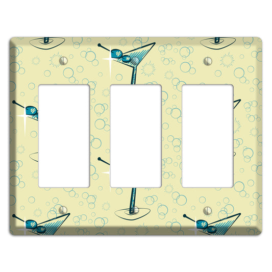 Yellow Martini 3 Rocker Wallplate