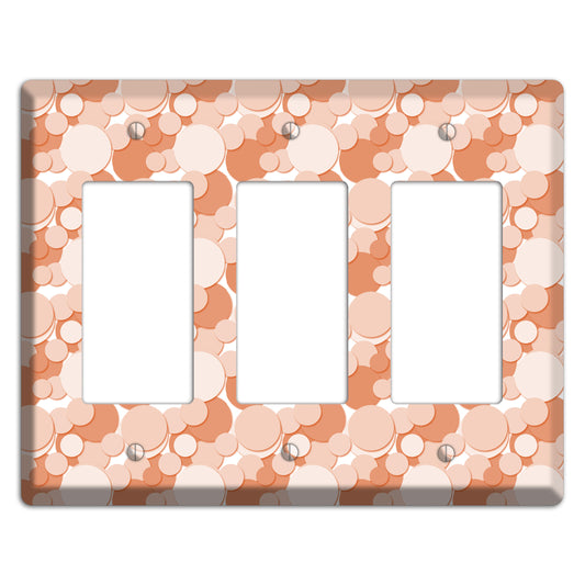 Multi Coral Bubble Dots 3 Rocker Wallplate