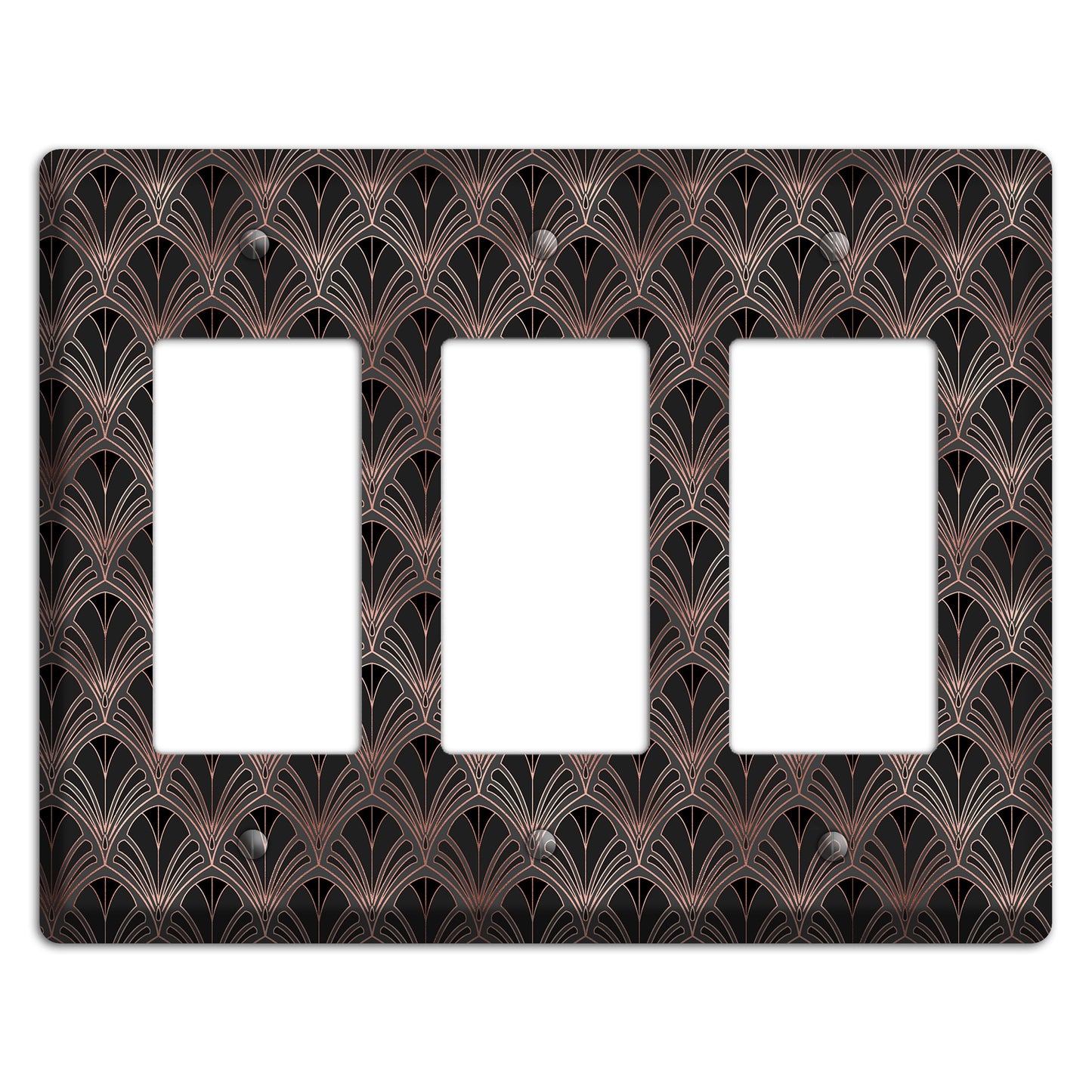 Black and Rose Deco 3 Rocker Wallplate