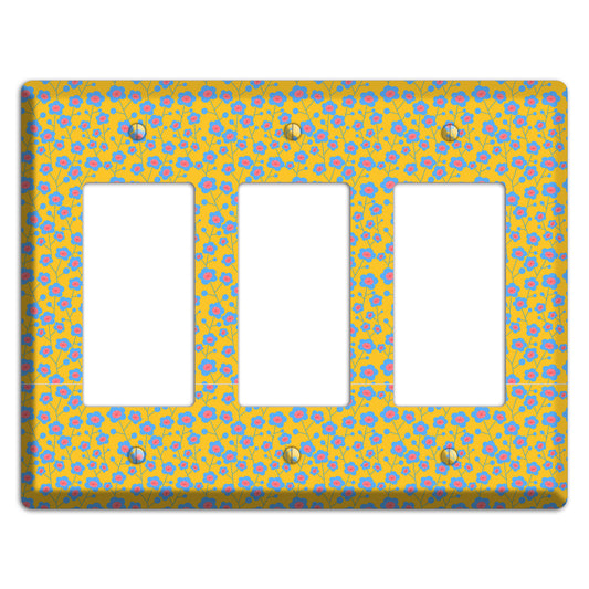 Yellow Blue Pink Calico 3 Rocker Wallplate