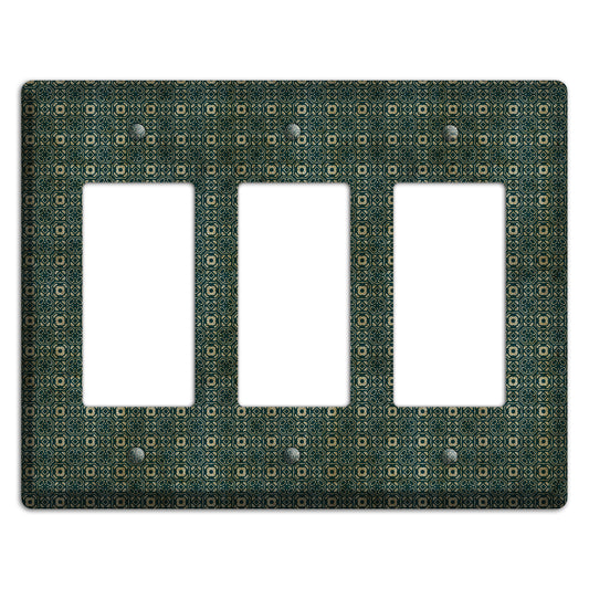 Dark Green Grunge Tapestry 3 Rocker Wallplate