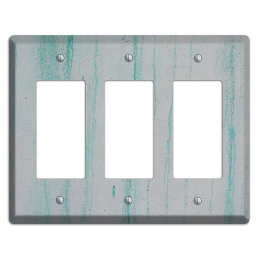 Green Stripes Concrete 3 Rocker Wallplate