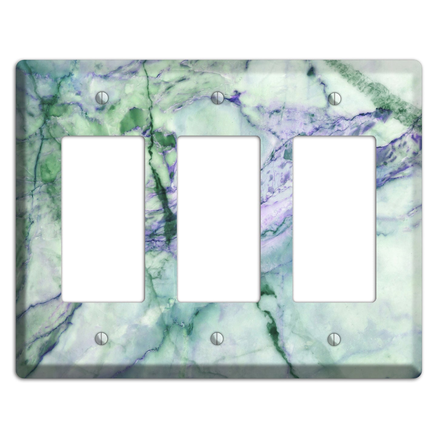 Powder Ash Marble 3 Rocker Wallplate