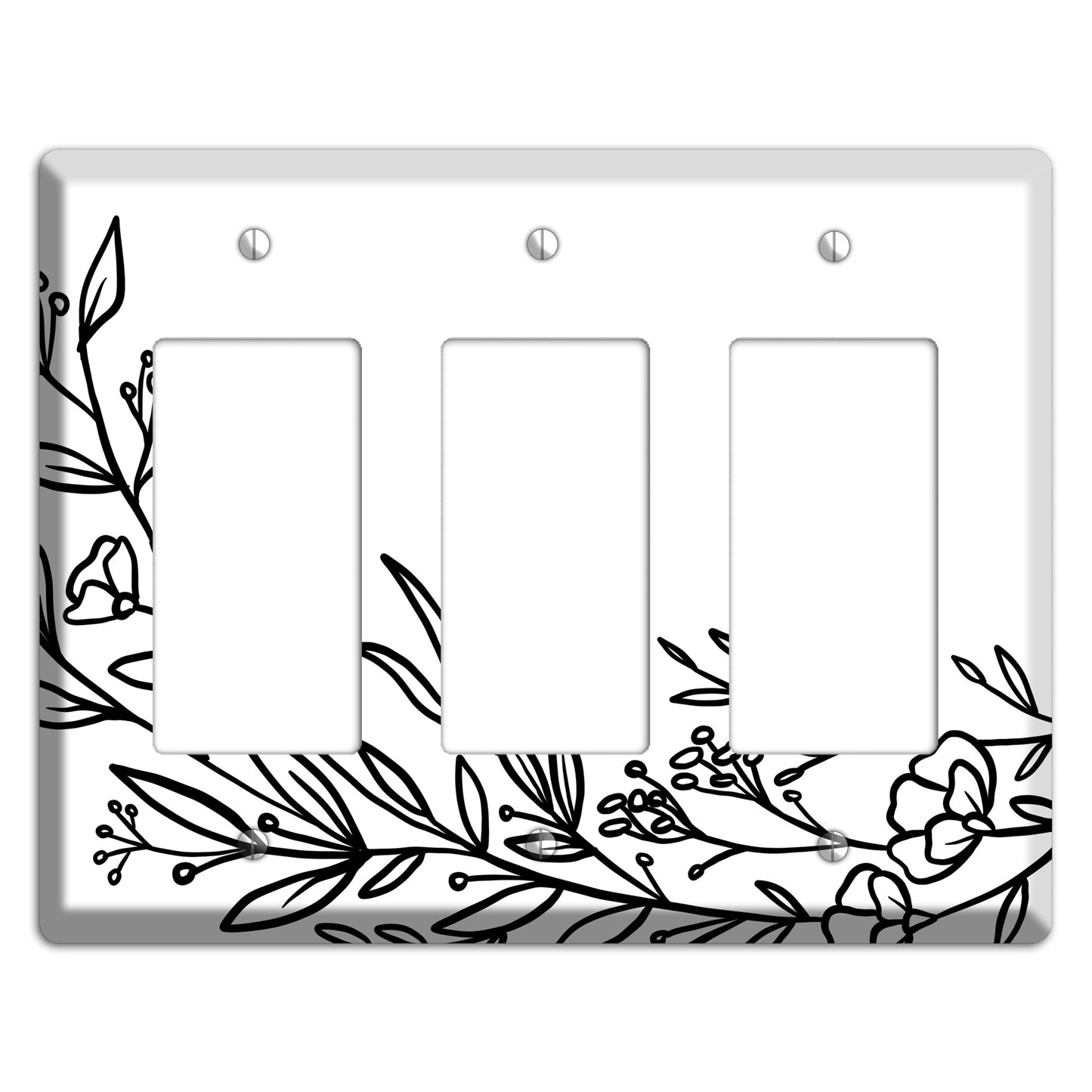 Hand-Drawn Floral 24 3 Rocker Wallplate