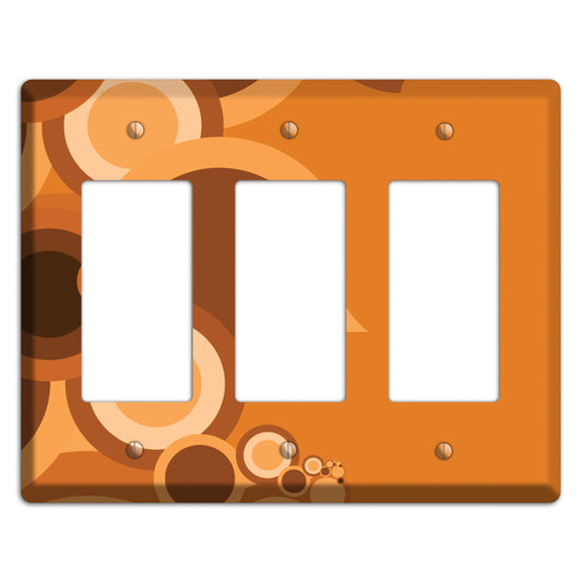 Burnt Orange Circles 3 Rocker Wallplate