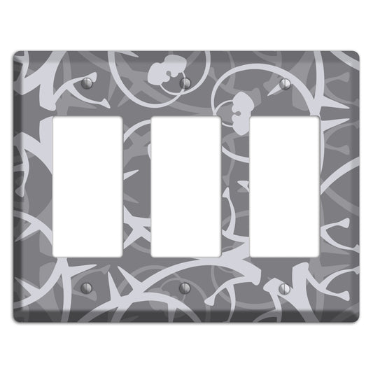 Grey Abstract Swirl 3 Rocker Wallplate