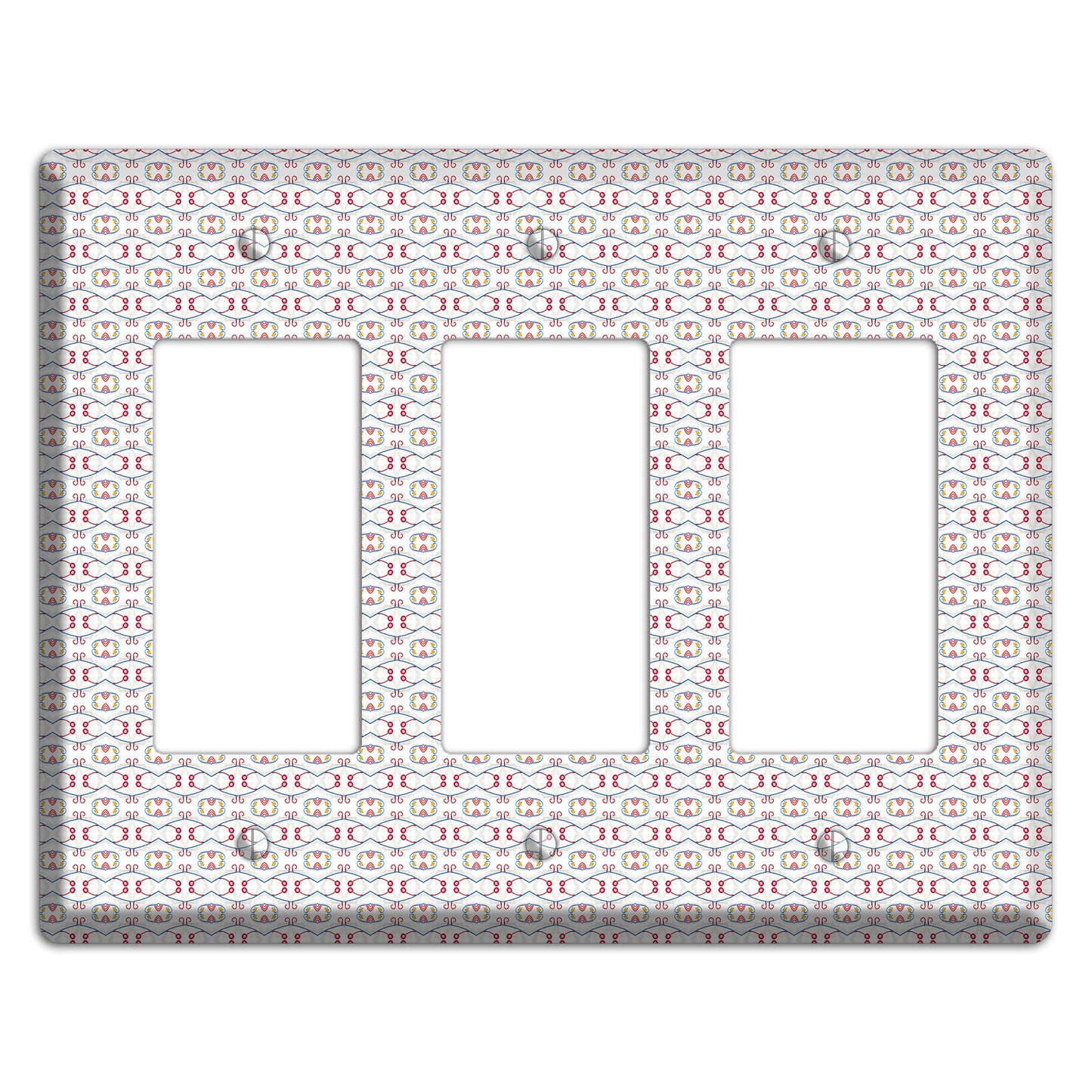 White with Red Tapestry Contour 3 Rocker Wallplate