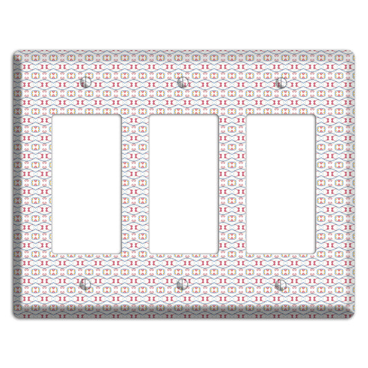 White with Red Tapestry Contour 3 Rocker Wallplate