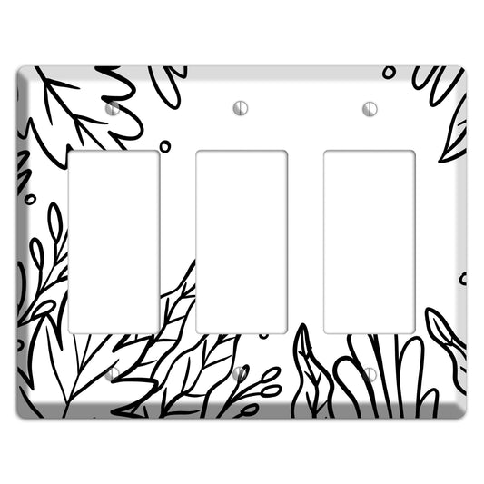 Hand-Drawn Floral 12 3 Rocker Wallplate